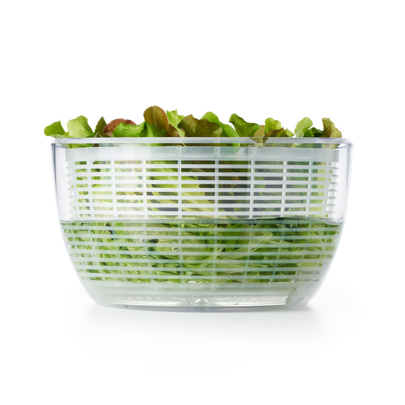 Essoreuse de salade pull rétractable, Transparent et vert