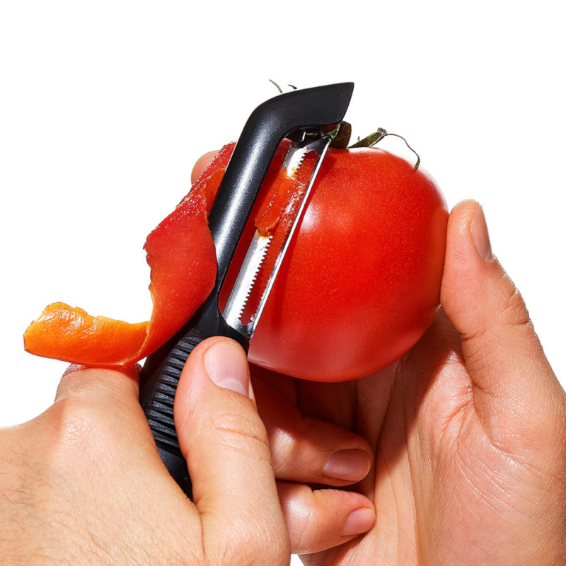 Good Grips – Éplucheur À Légumes Oscillant - Économe À Légumes En Inox,  Éplucheur Pour Tomates Et Kiwis À Bord Dentelé, Doubl[q612]
